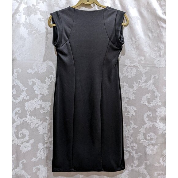 Vintage Y2K Little Black Dress 6 Queen Anne Sweetheart Neck Retro Mod Pockets - Picture 2 of 5